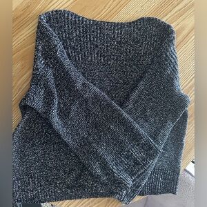 Loft blue marbled knit boxy sweater